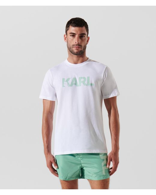 Karl Lagerfeld White Karl Logo Beach T-shirt for men