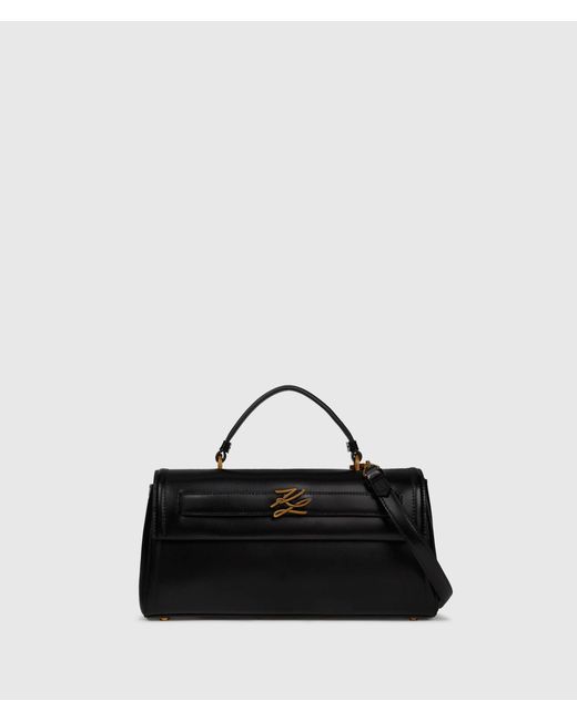 Karl Lagerfeld Black K/Autograph Elongated Top Handle Bag