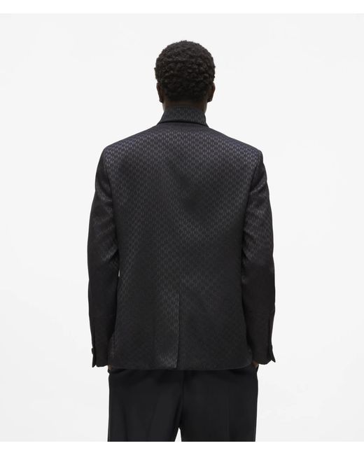 Karl Lagerfeld Black High-Stand-Collar Jacket for men