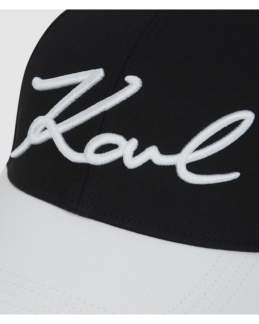 Karl Lagerfeld Black K/Signature Cap With Contrast Peak