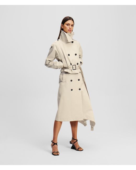 Karl Lagerfeld Natural Kurze Baumwoll-Twill-Jacke, Frau, Größe