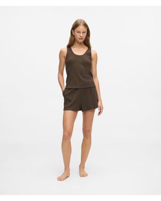Karl Lagerfeld Green Waffle Loungewear Tank Top