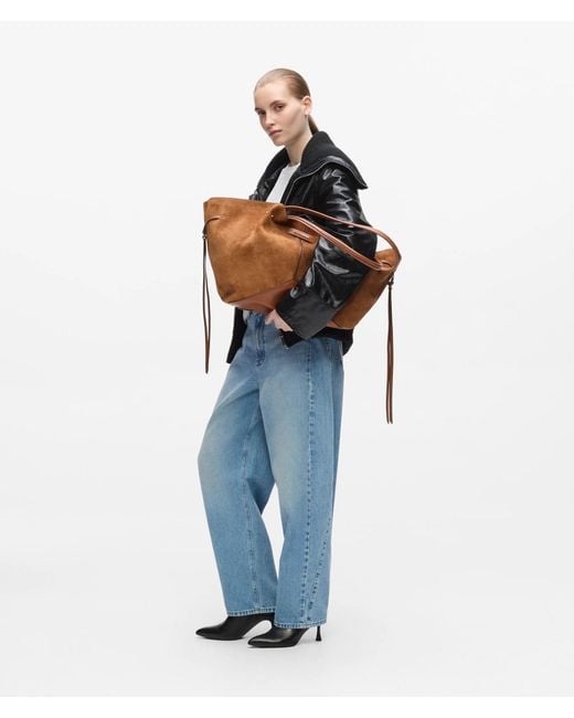 Karl Lagerfeld Brown K/Pierced Large Faux-Suede Tote Bag