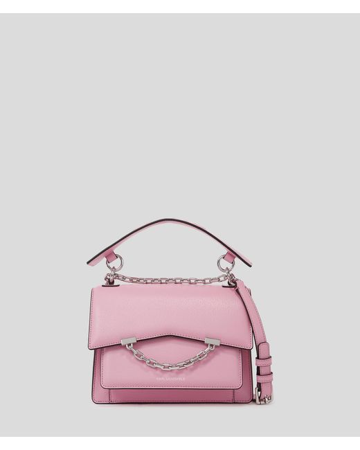 Karl Lagerfeld Pink K/seven Grain Leather Shoulder Bag