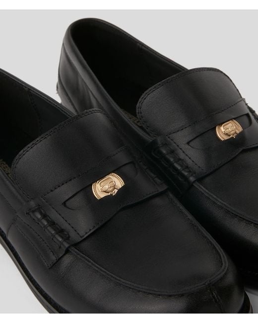 Karl Lagerfeld Black Mia Penny Loafers