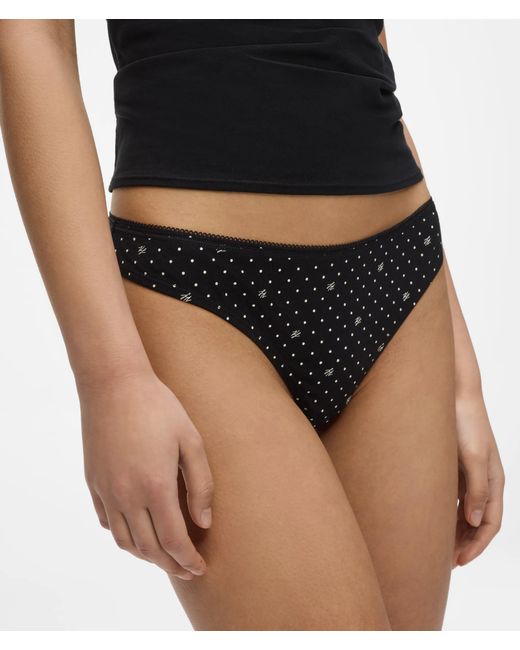 Karl Lagerfeld White Polka Dot Print Thong – 5-Pack
