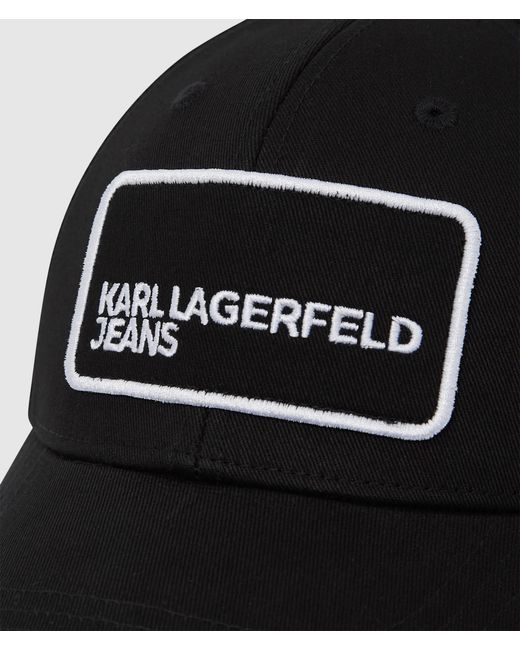 KL Jeans Black Logo Patch Trucker Cap for men