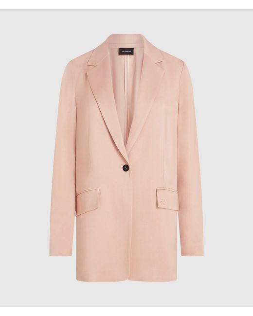 Karl Lagerfeld Pink Blazer Aus Satin-Mischung, Damen, Größe