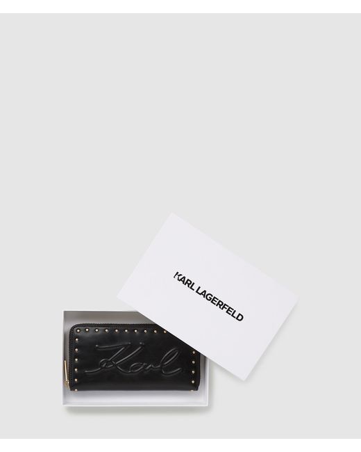Karl Lagerfeld Black K/Ville Large Studded Wallet