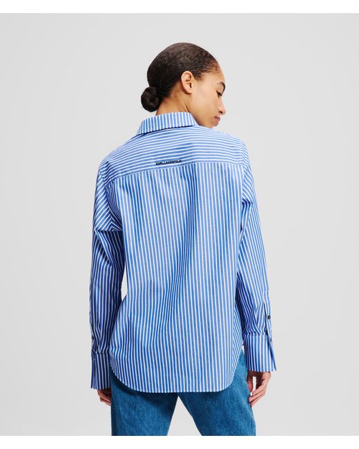 Karl Lagerfeld Blue Ikon Nadelstreifen-Hemd, Frau, Größe