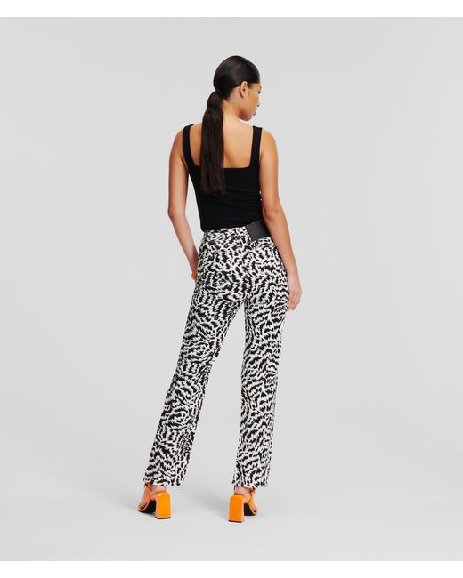 Karl Lagerfeld Multicolor Zebra-print Straight-leg Jeans