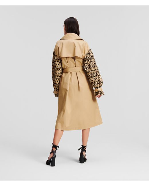 Karl Lagerfeld Natural Broderie Anglaise Trench Coat