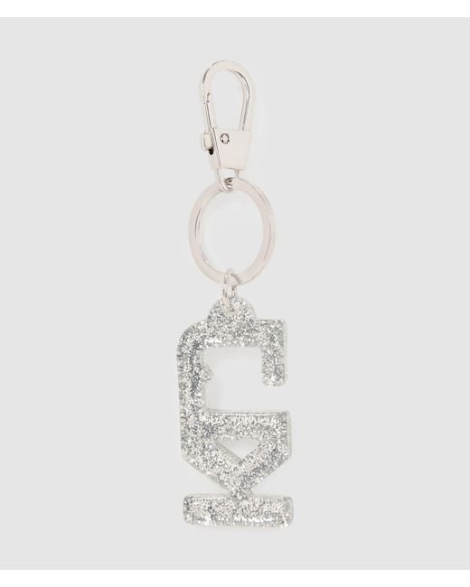 KL Jeans White Glitter Keychain