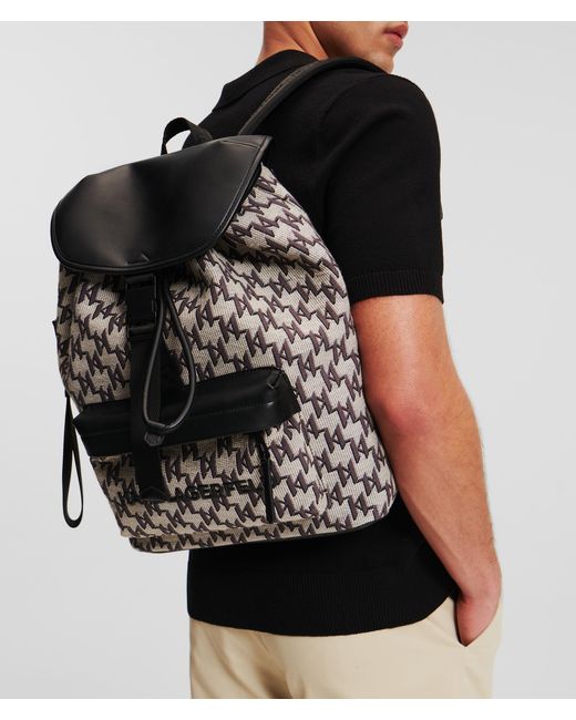 Karl Lagerfeld Black K/monogram Backpack for men