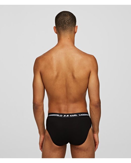 Karl Lagerfeld Metallic Logo Briefs – 3-Pack, Multicoloured for men