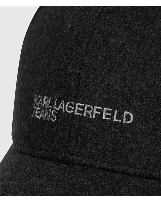 KL Jeans Black Logo Wool-Blend Cap for men