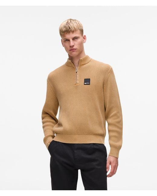 KL Jeans Natural Relaxed Half-Zip Sweater for men