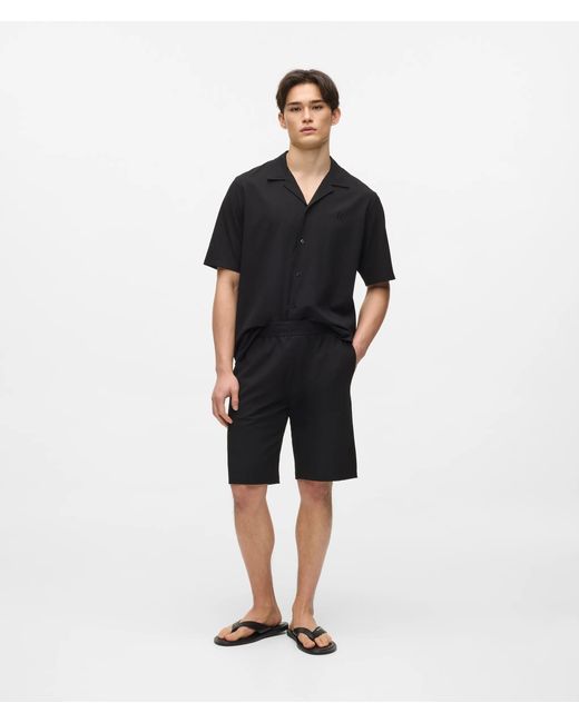 Karl Lagerfeld Black Monogram Shorts for men