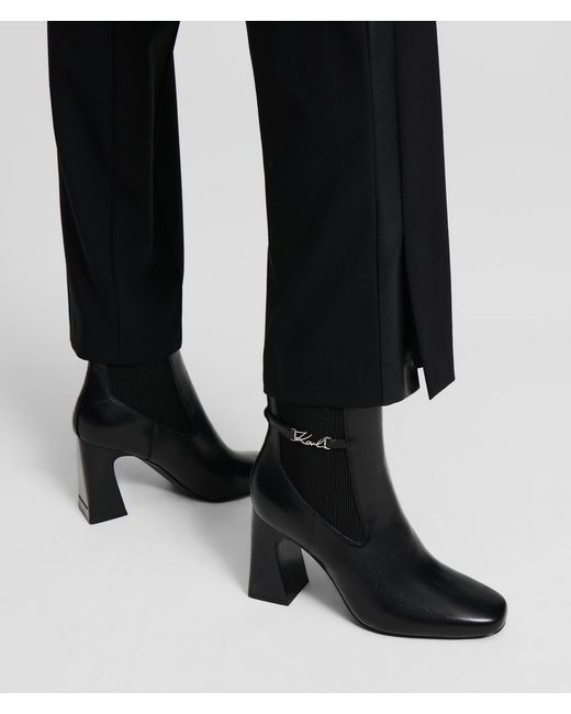 Karl Lagerfeld Black Astra Nova Ankle Gore Boots