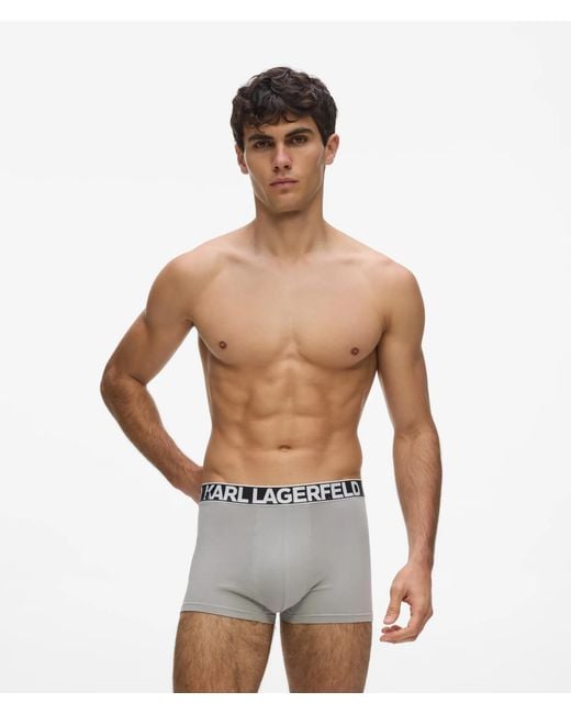 Karl Lagerfeld Blue Bold Logo Trunks – 3-Pack for men