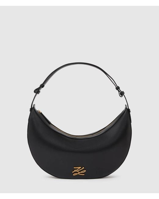 Karl Lagerfeld Black K/Autograph Oversized Moon Bag
