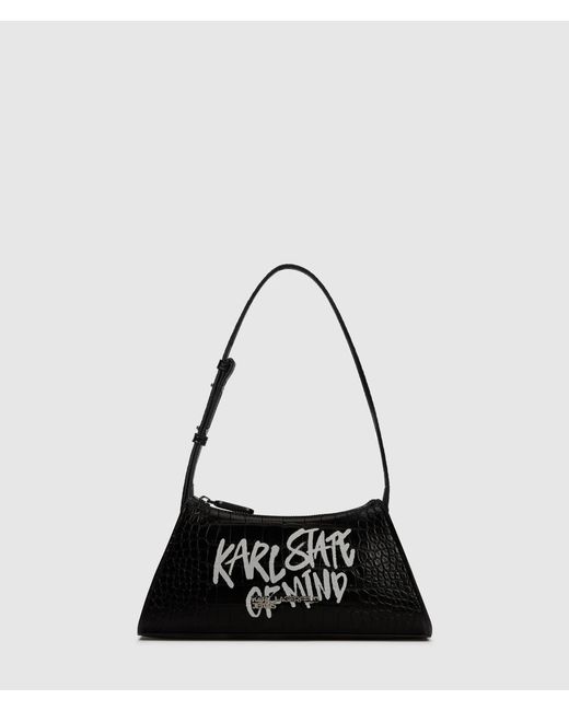 KL Jeans Black Karl Quote Small Shoulder Bag
