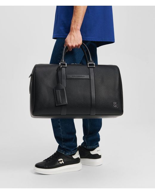 Karl Lagerfeld Black Ikon Outline Weekender Bag for men