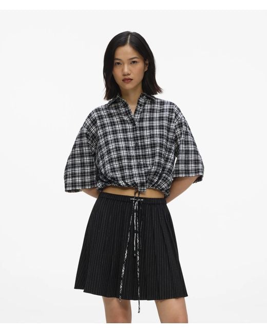 KL Jeans Black Boxy Checked Blouse, Multicoloured