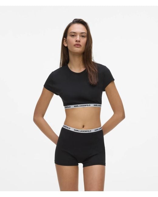 Karl Lagerfeld Black Logo Boxer Shorts