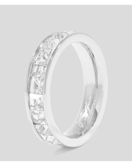 Karl Lagerfeld White Crystals Ring