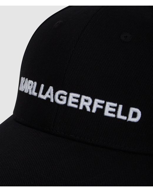 Karl Lagerfeld Black Logo Embroidery Cap for men