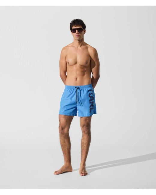 Karl Lagerfeld Blue Logo Short Boardshorts for men