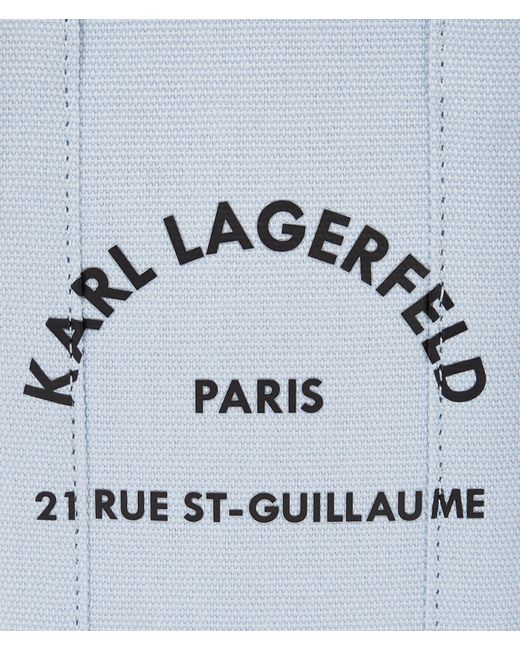 Karl Lagerfeld Blue Rue St-guillaume Square Small Tote Bag