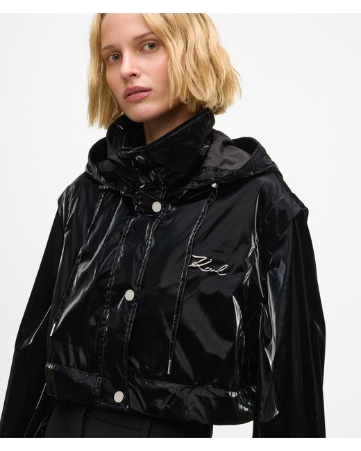 Karl Lagerfeld Black Transformer Coat