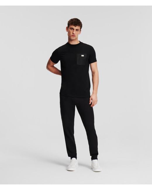 T-shirt À Poche Zippée Karl Lagerfeld pour homme en coloris Black