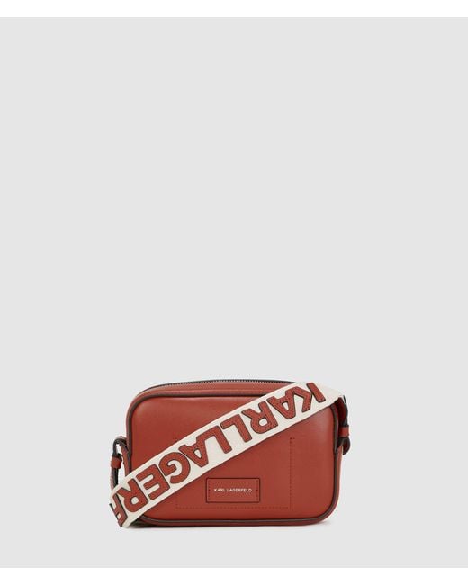 Karl Lagerfeld Brown K/Circle Perforated Crossbody Bag