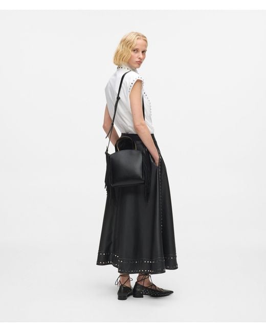 Karl Lagerfeld Black K/Circle Small Fringe Tote Bag