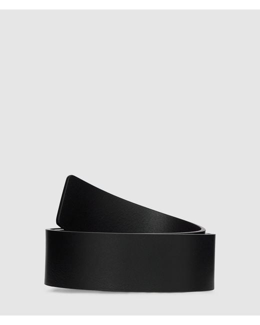KL Jeans Black Logo Leather Belt for men
