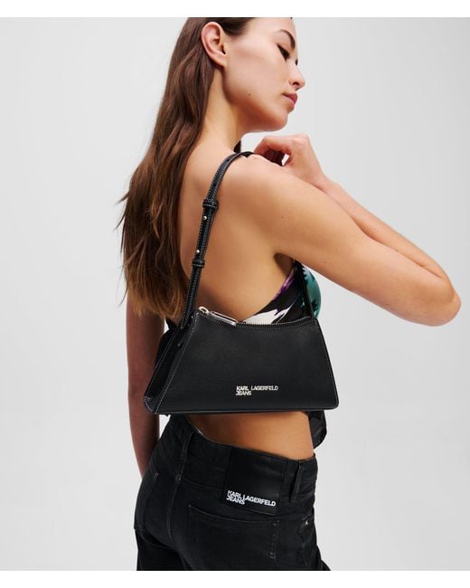 KL Jeans Black Metal Logo Small Shoulder Bag