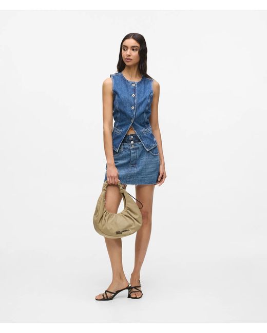 KL Jeans Natural Gathered Hobo Bag
