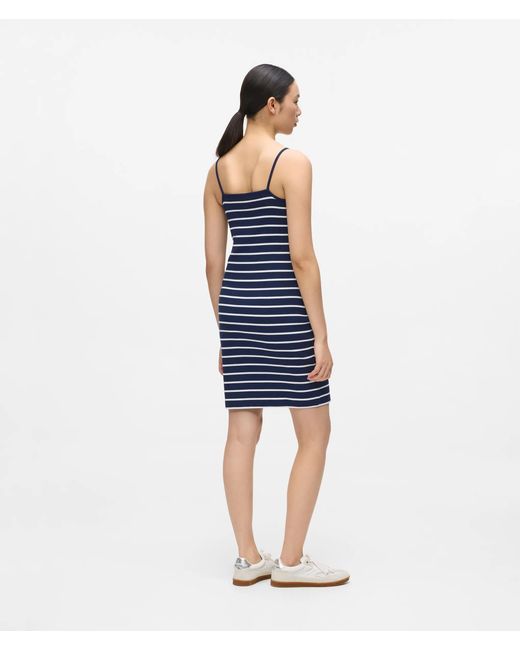 Karl Lagerfeld Blue Ikon Striped Jersey Dress