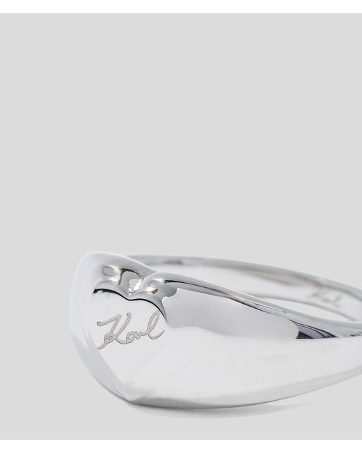 Karl Lagerfeld White Signature Heart Ring