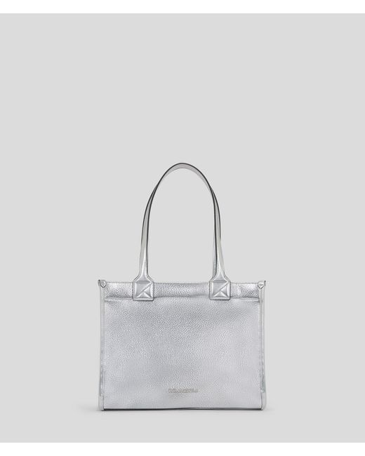 Karl Lagerfeld White K/skuare Grainy Medium Tote Bag