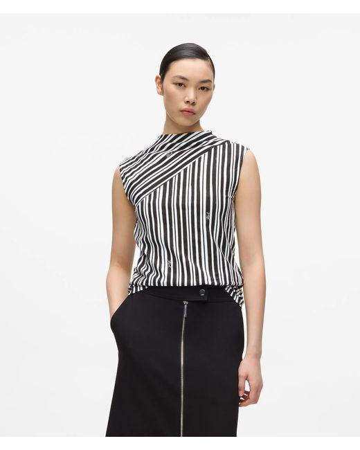 Karl Lagerfeld White Striped Tank Top, Multicoloured