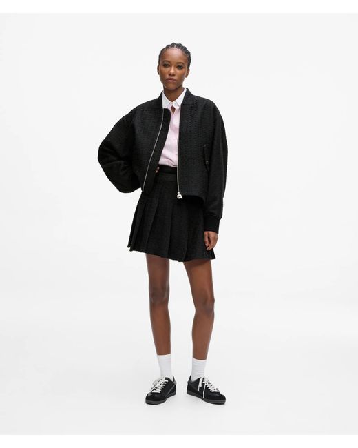 Karl Lagerfeld Black Ikon Bouclé Bomber Jacket