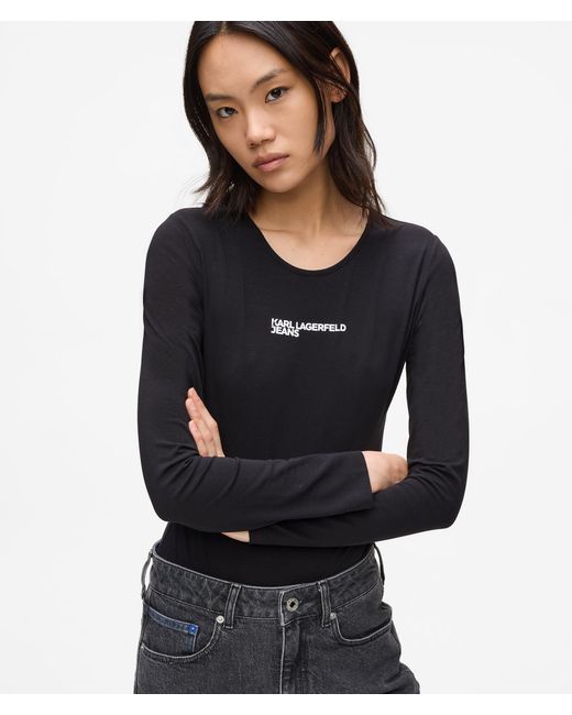 KL Jeans Black Long-Sleeved Bodysuit