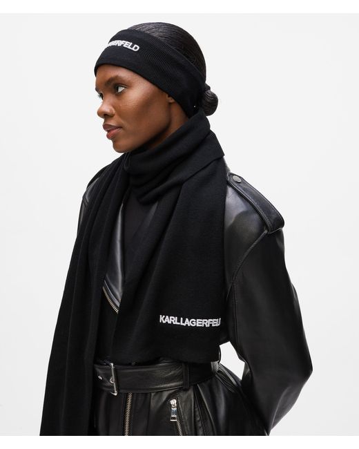 Ensemble Cadeau Écharpe Et Bandeau Avec Logo, Femme, Taille Karl Lagerfeld en coloris Black