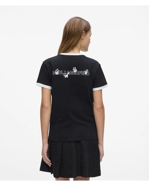 Karl Lagerfeld Blue Ikon Choupette Slim-Fit T-Shirt