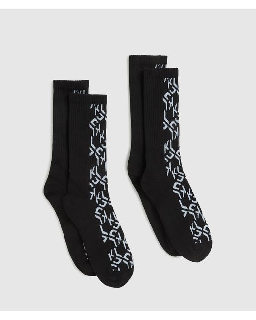 KL Jeans Black Monogram Socks for men