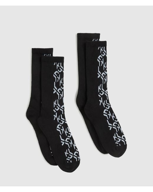 KL Jeans Black Monogram Socks for men